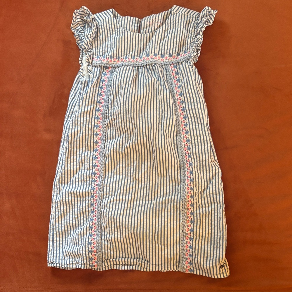 Vineyard Vines Blue and White Striped Seersucker Dress